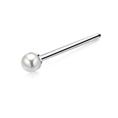 2mm Pearl Silver Straight Nose Stud NSKA-148p